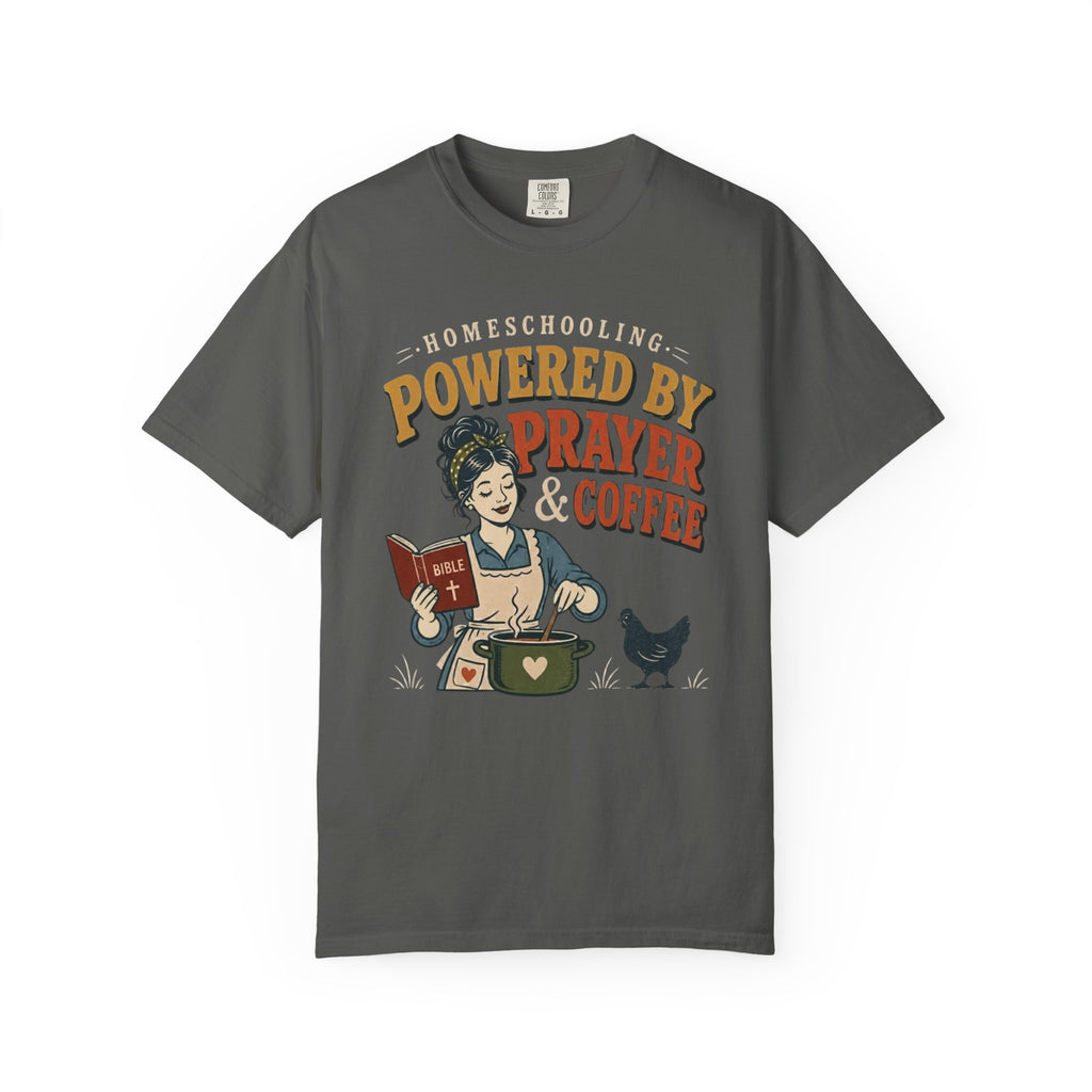 Homeschooling Powered by Prayer and Coffee T-Shirt
