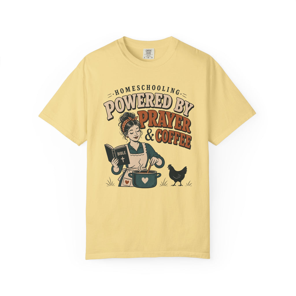Homeschooling Powered by Prayer and Coffee T-Shirt