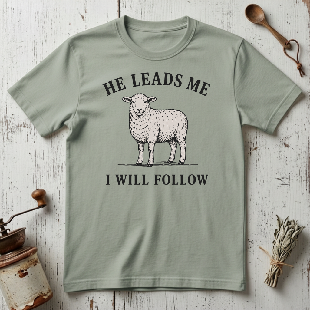 He Leads I Will Follow T-Shirt