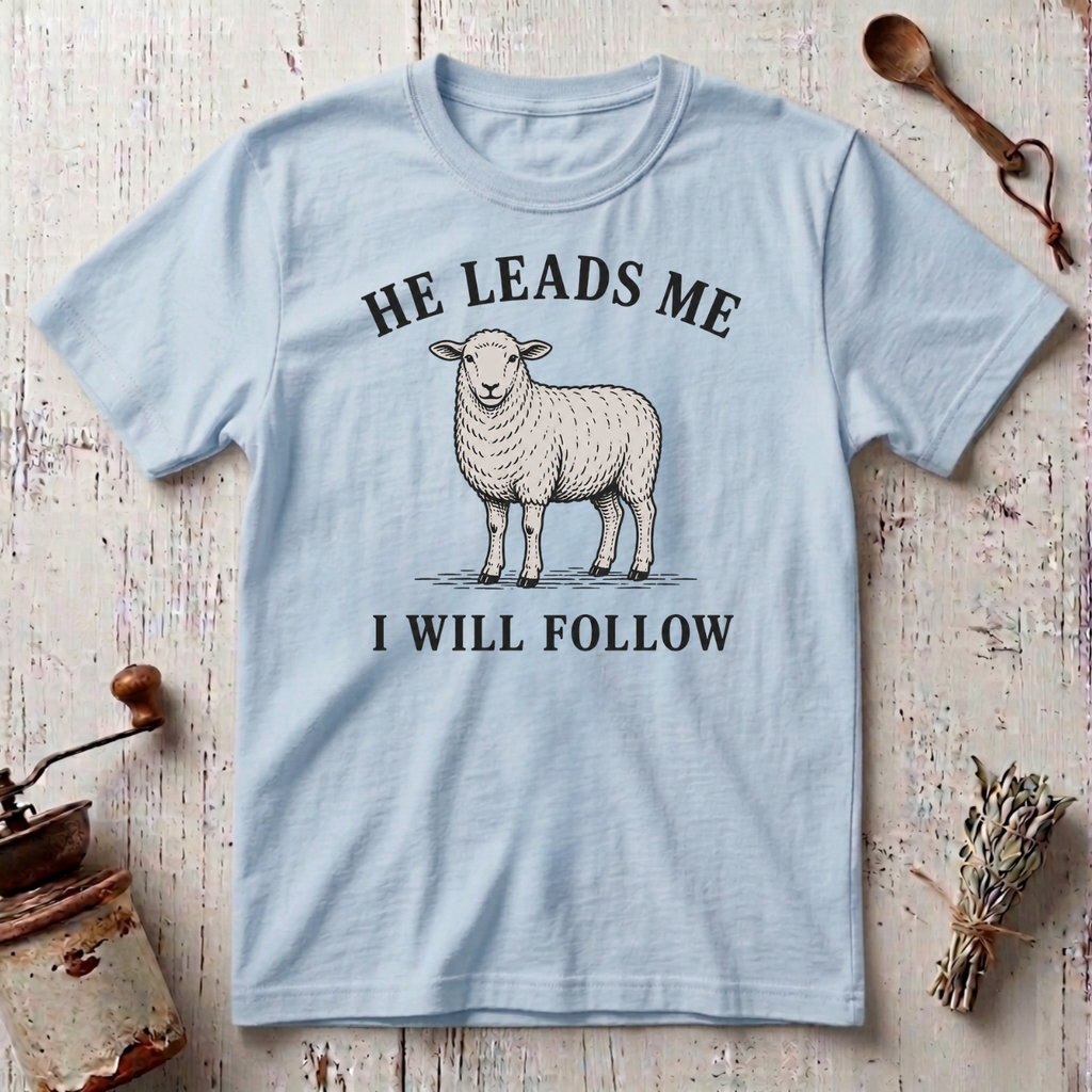 He Leads I Will Follow T-Shirt
