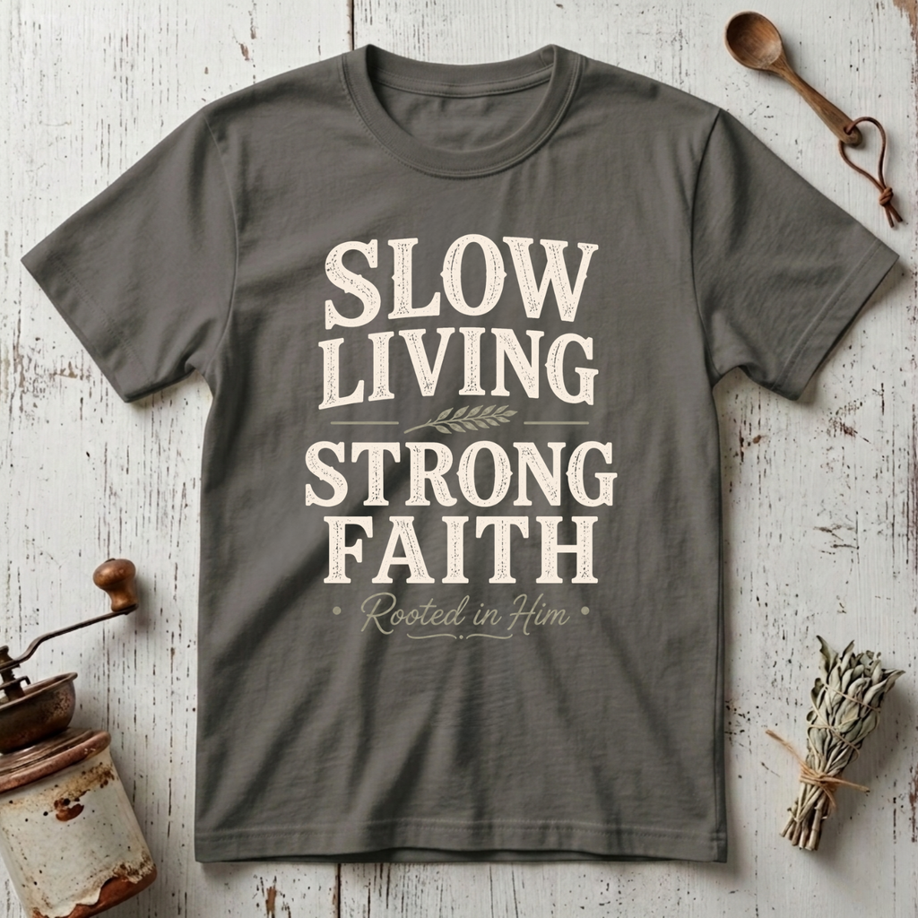 Slow Living Strong Faith T-shirt