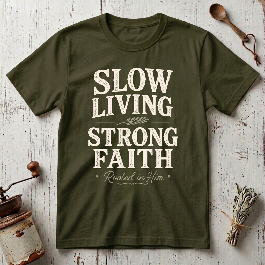 Slow Living Strong Faith T-shirt