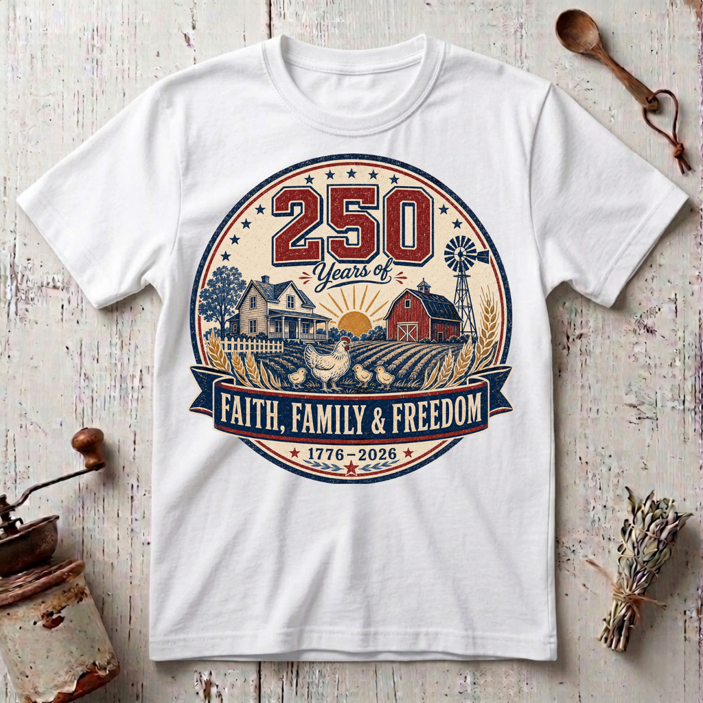 250 Years of Faith, Family, and Freedom T-Shirt